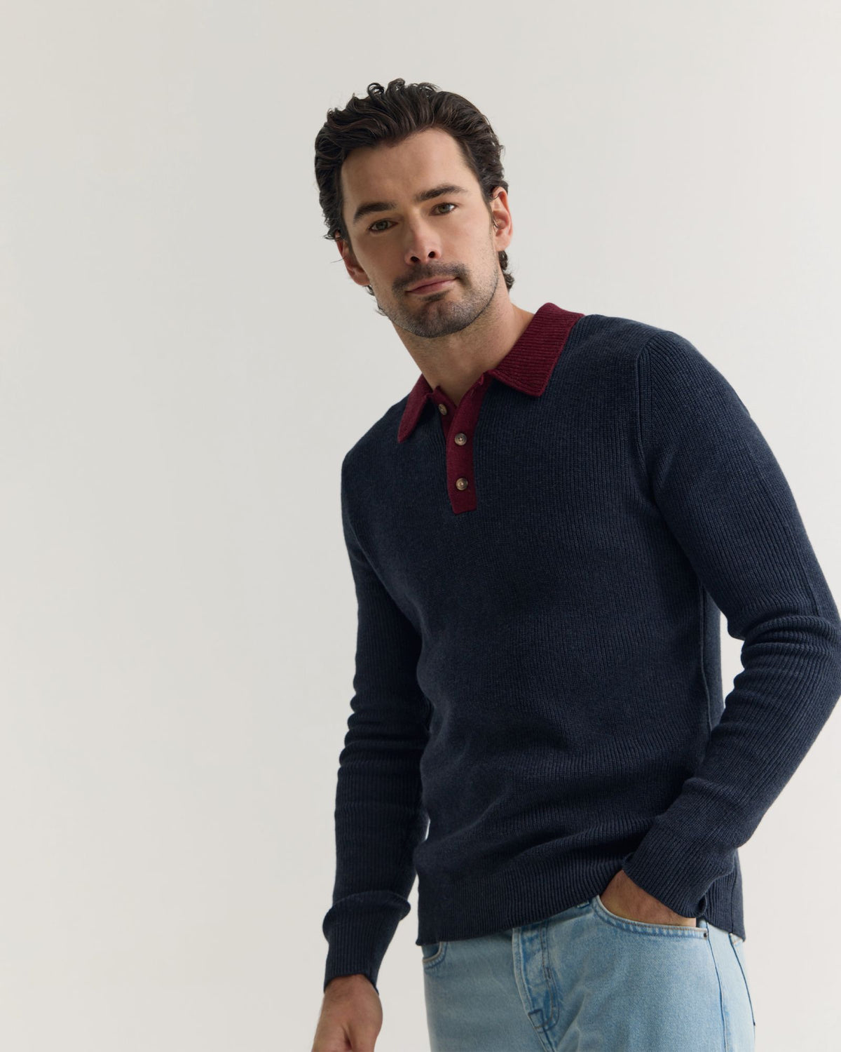 Sam Contrast Collar Knit MENS KNITWEAR