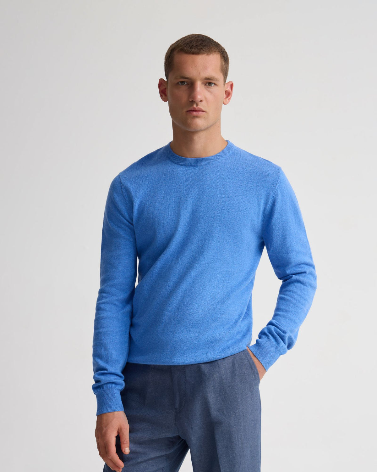 Cotton Cashmere Crew Neck Knit MENS KNITWEAR