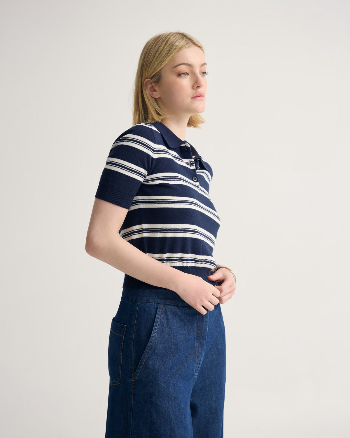 Camille Knitted Polo Striped WOMENS KNITWEAR
