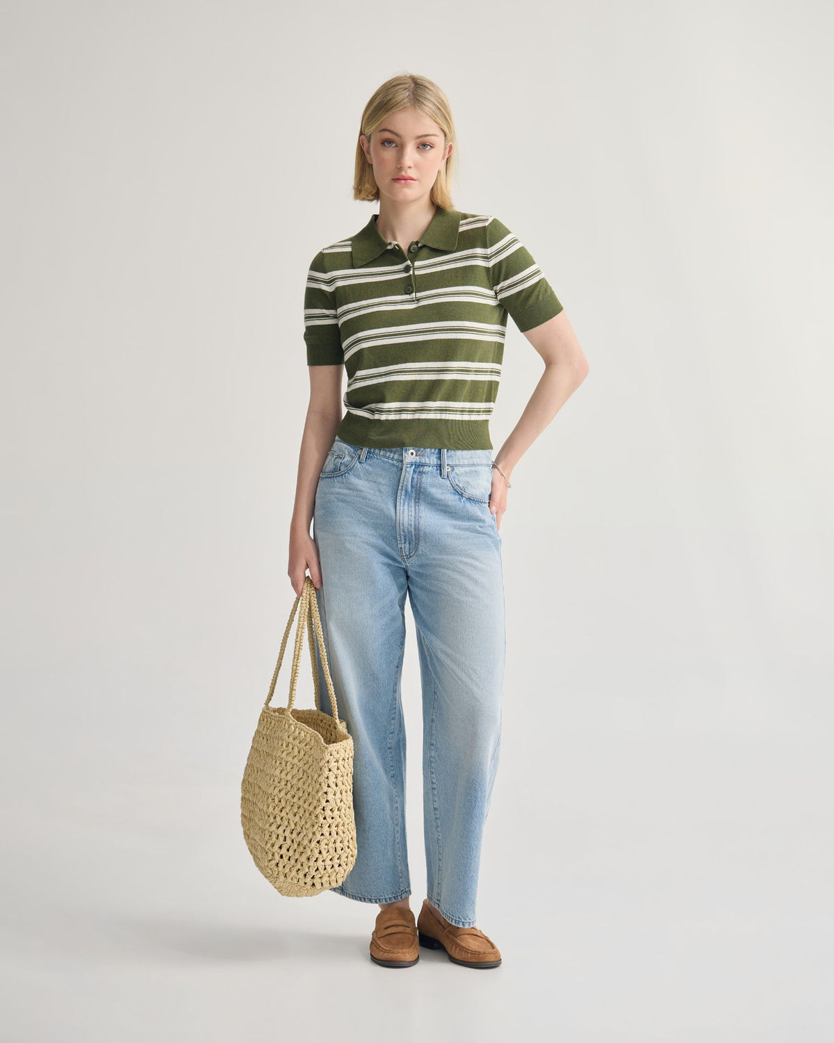 Camille Knitted Polo Striped WOMENS KNITWEAR