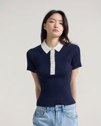 Monique Rib Polo Knit WOMENS KNITWEAR