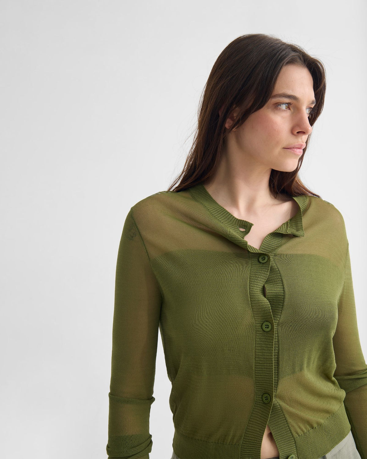 Celina Sheer Panel Cardigan WOMENS KNITWEAR