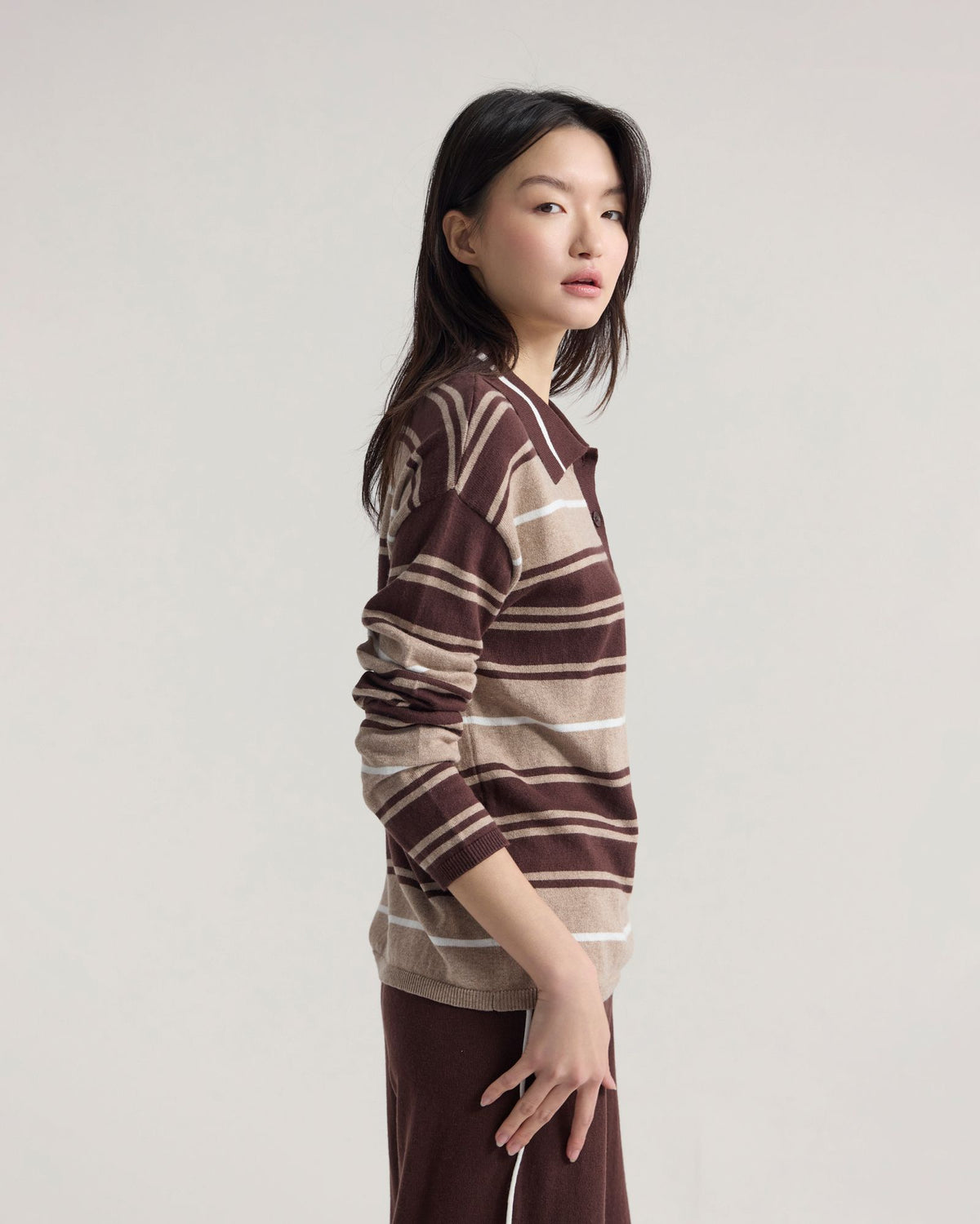 Pip Striped Polo Knit WOMENS KNITWEAR