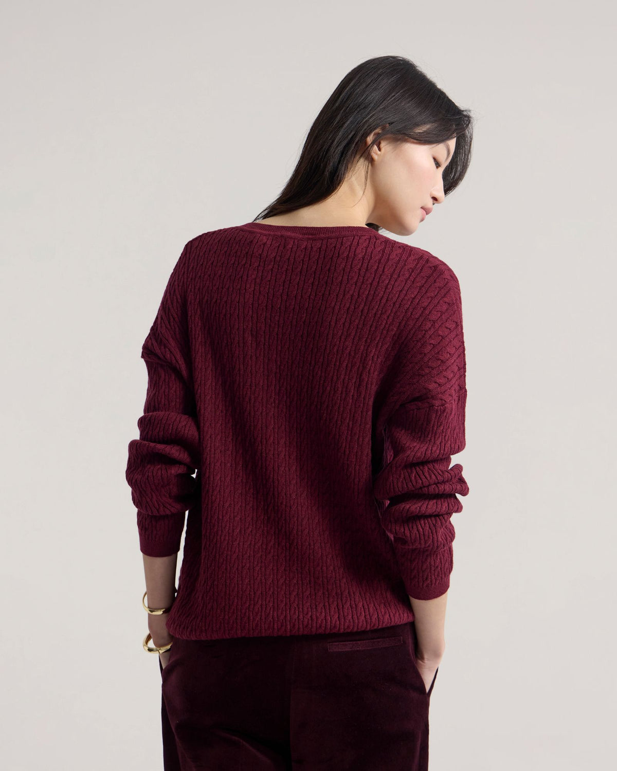 Drew Cable V-Neck Knit WOMENS KNITWEAR