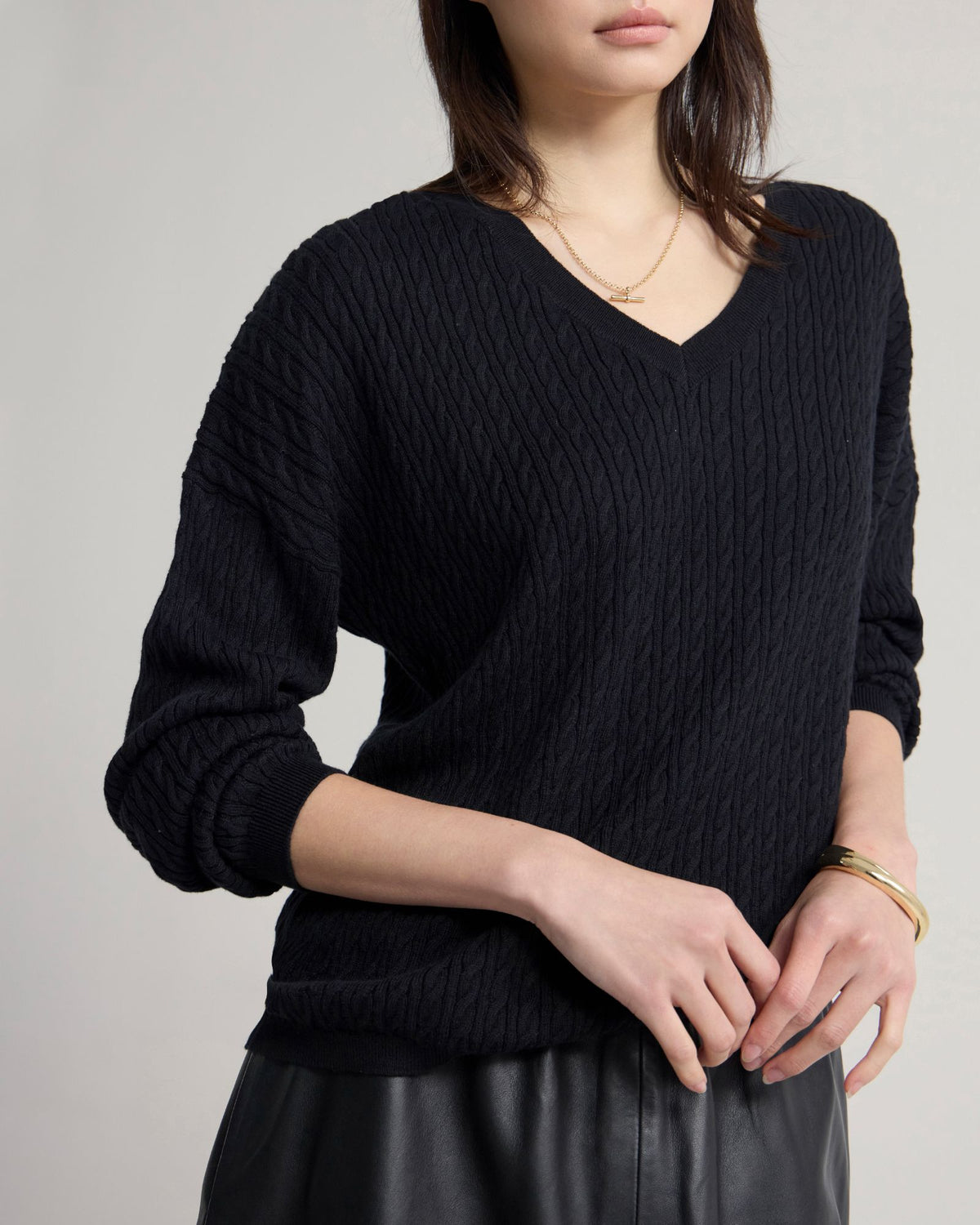 Drew Cable V-Neck Knit WOMENS KNITWEAR