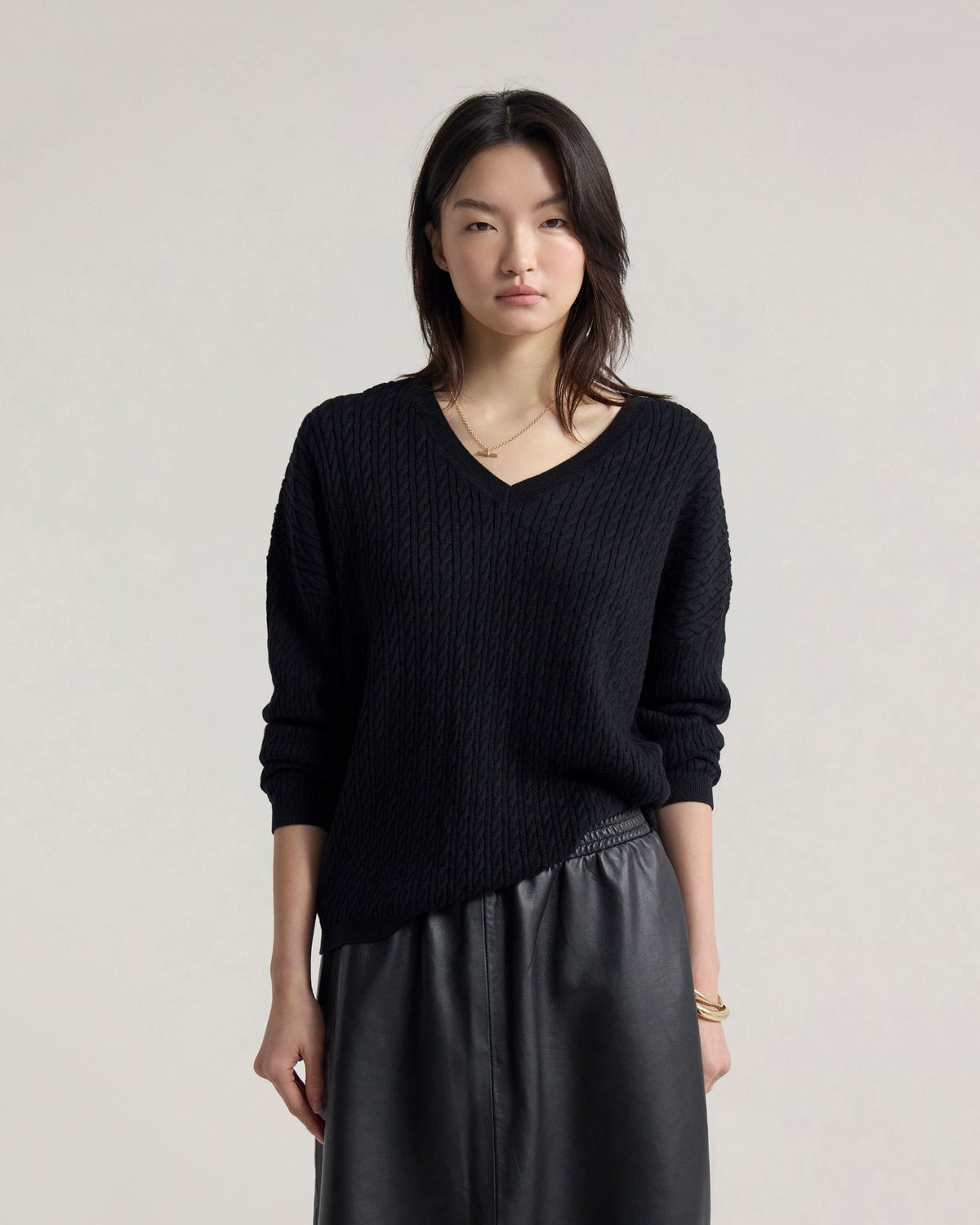 Drew Cable V-Neck Knit WOMENS KNITWEAR