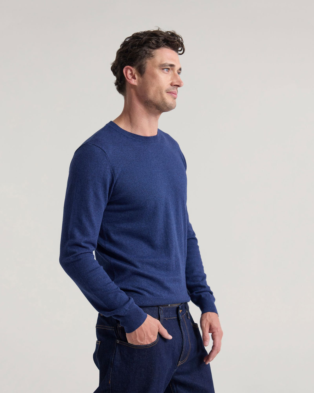 Cotton Cashmere Crew Neck Knit MENS KNITWEAR
