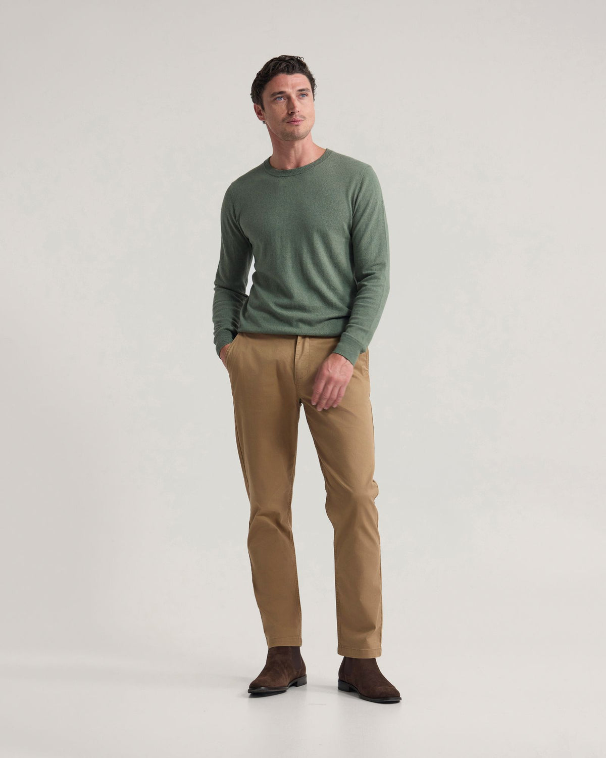 Cotton Cashmere Crew Neck Knit