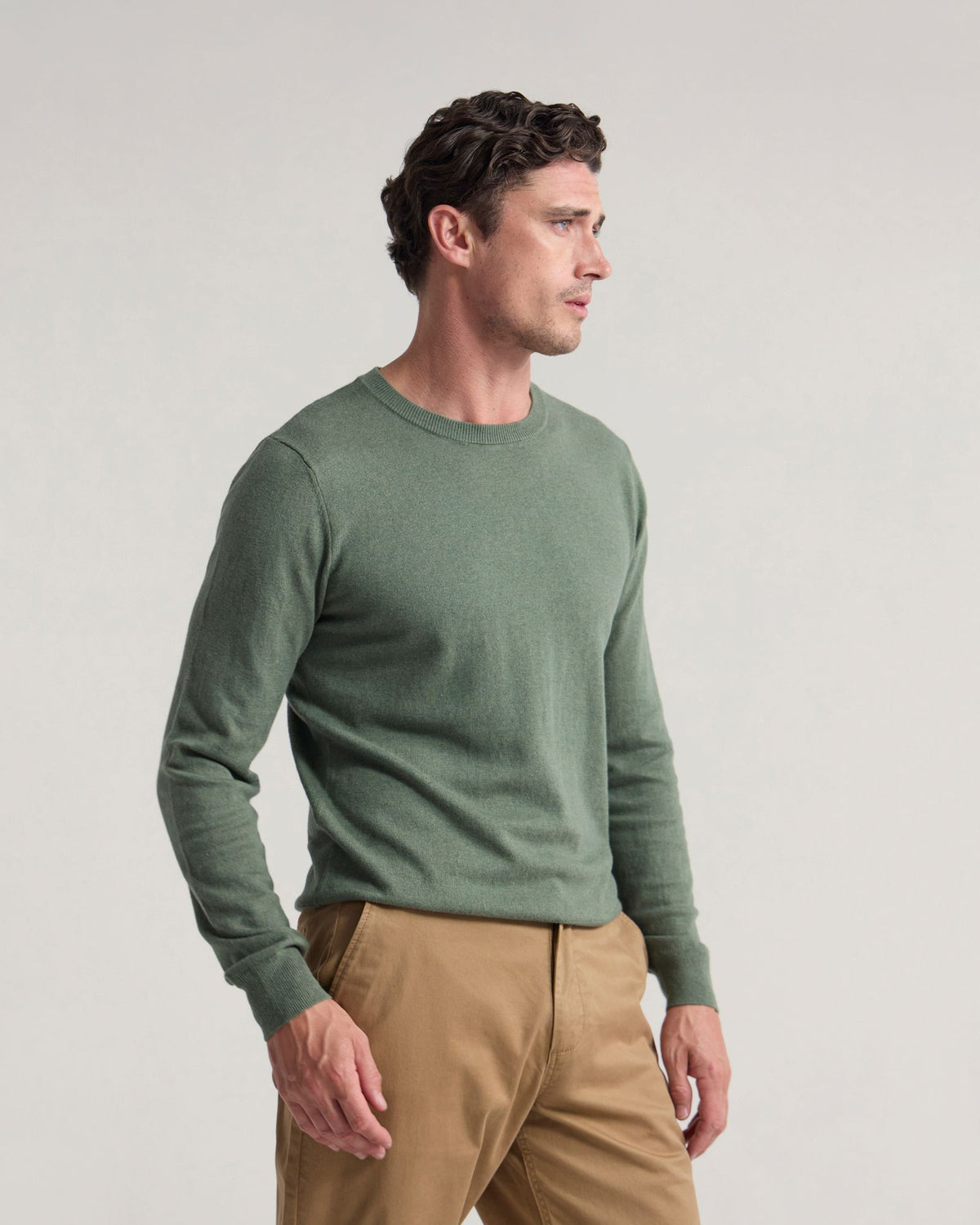 Cotton Cashmere Crew Neck Knit