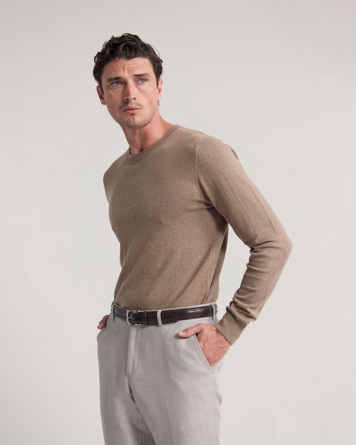 Cotton Cashmere Crew Neck Knit MENS KNITWEAR
