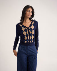 Pixie Argyle Cardigan WOMENS KNITWEAR