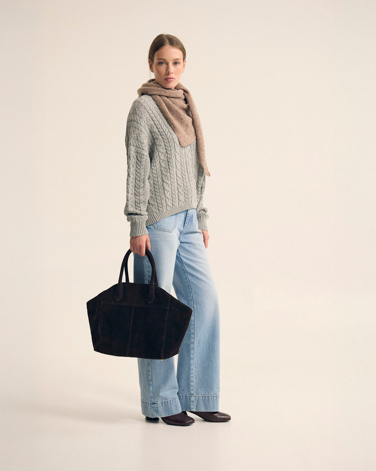 Evie Cable Knit Crew Neck