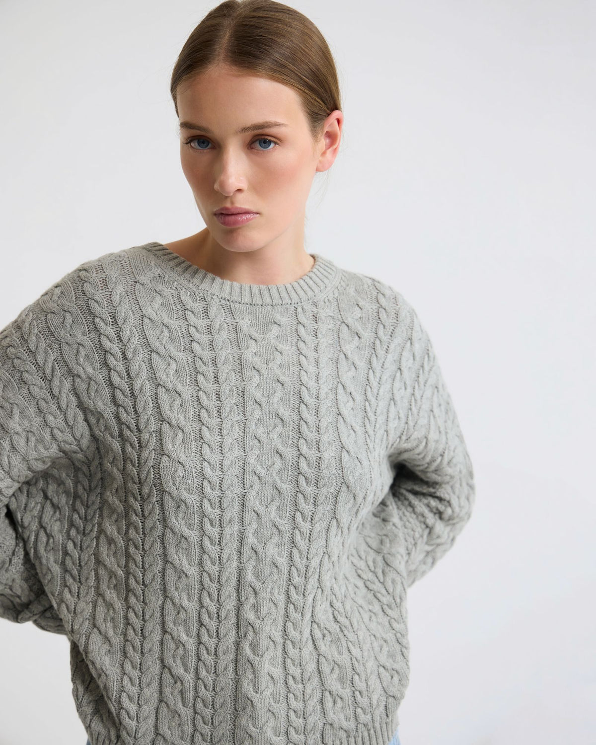 Evie Cable Knit Crew Neck WOMENS KNITWEAR