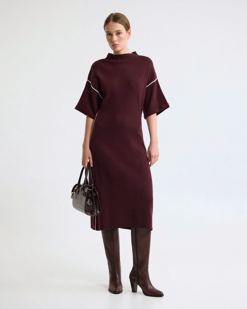 Natalya Knit Contrast Piping Dress WOMENS KNITWEAR