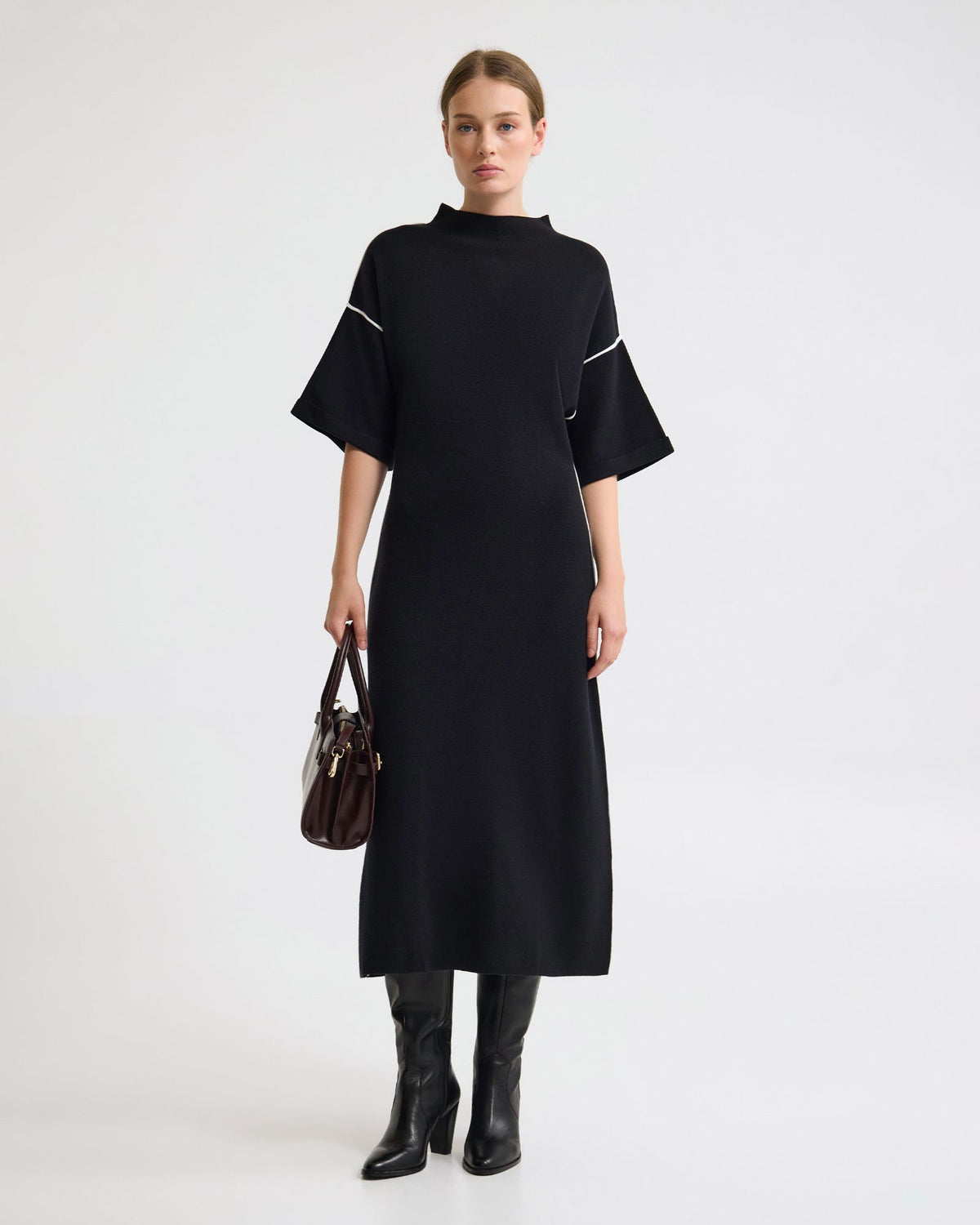 Natalya Knit Contrast Piping Dress WOMENS KNITWEAR