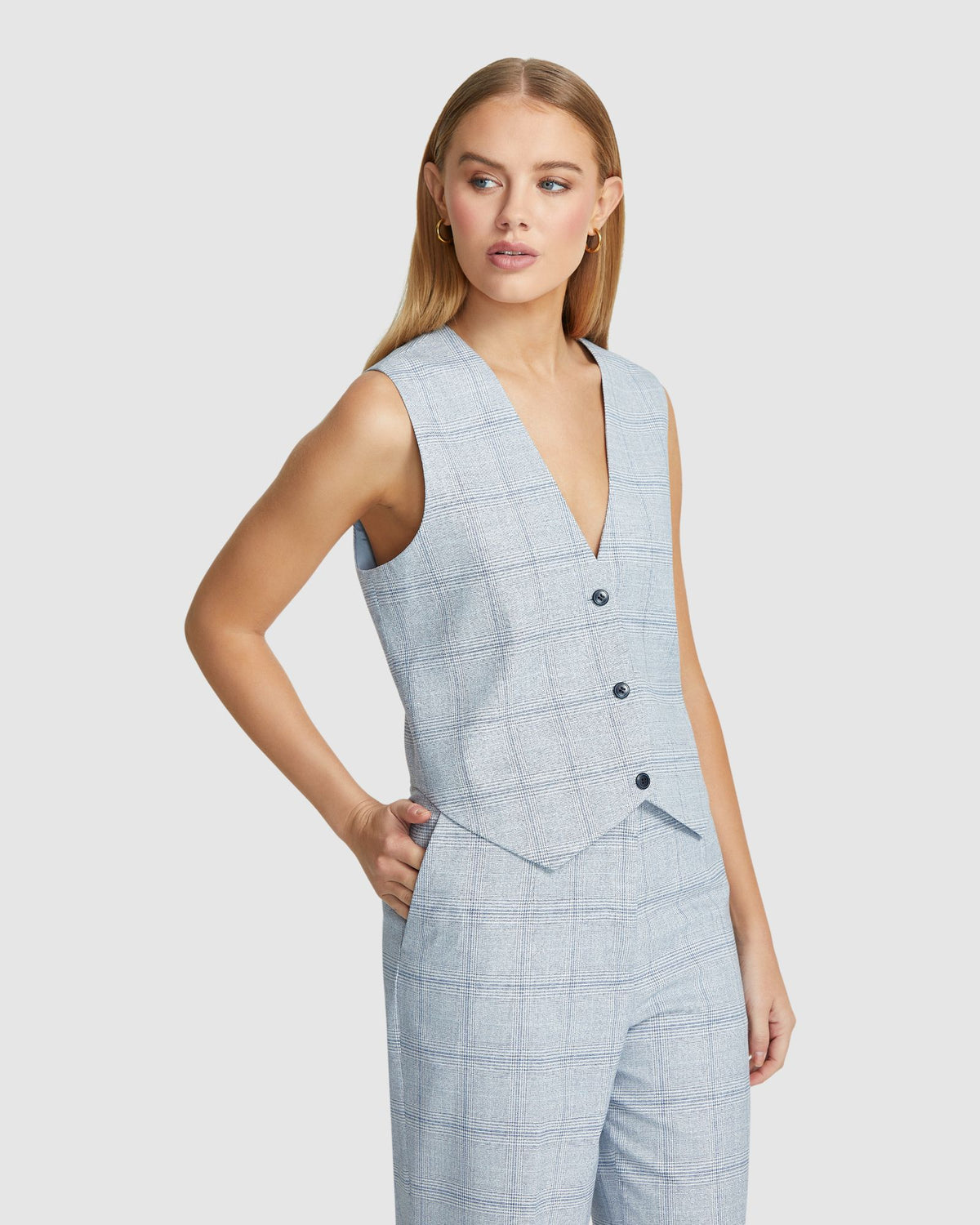 VIENNA ECO CHECKED SUIT WAISTCOAT WOMENS SUITS JKTS COATS