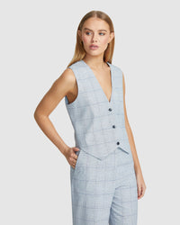 VIENNA ECO CHECKED SUIT WAISTCOAT WOMENS SUITS JKTS COATS