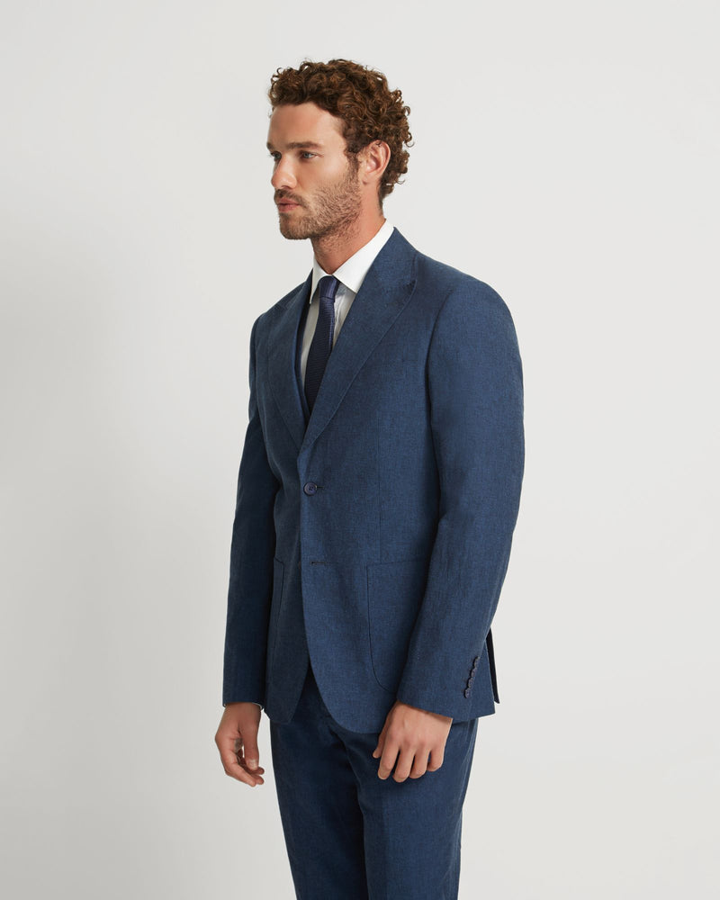 BYRON LINEN BLEND PEAK LAPEL JACKET MENS JACKETS AND COATS