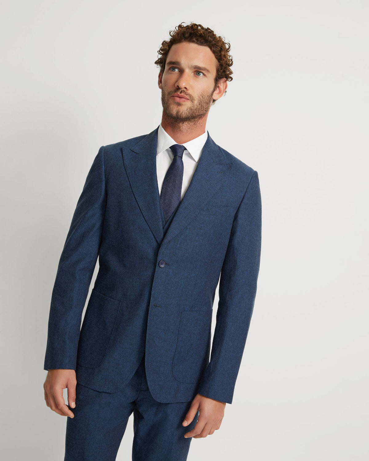 BYRON LINEN BLEND PEAK LAPEL JACKET MENS JACKETS AND COATS