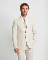 Byron Linen Blend Peak Lapel Jacket
