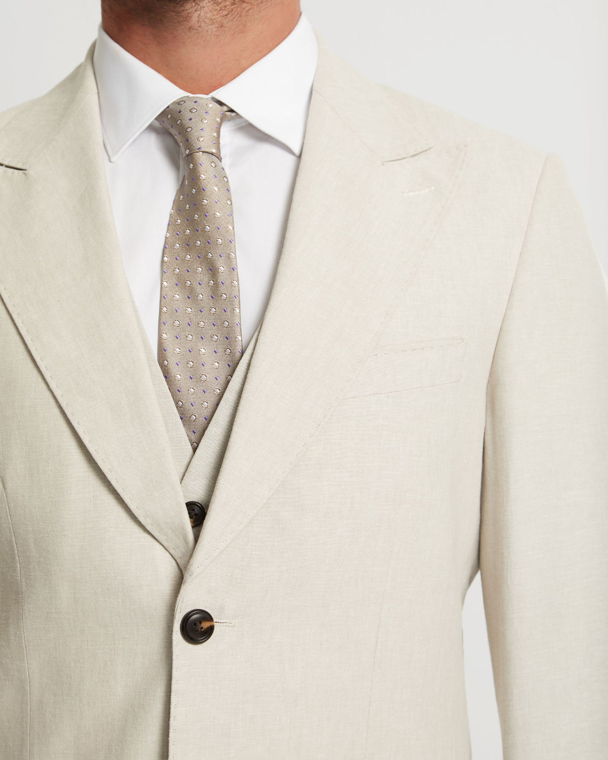 Byron Linen Blend Peak Lapel Jacket