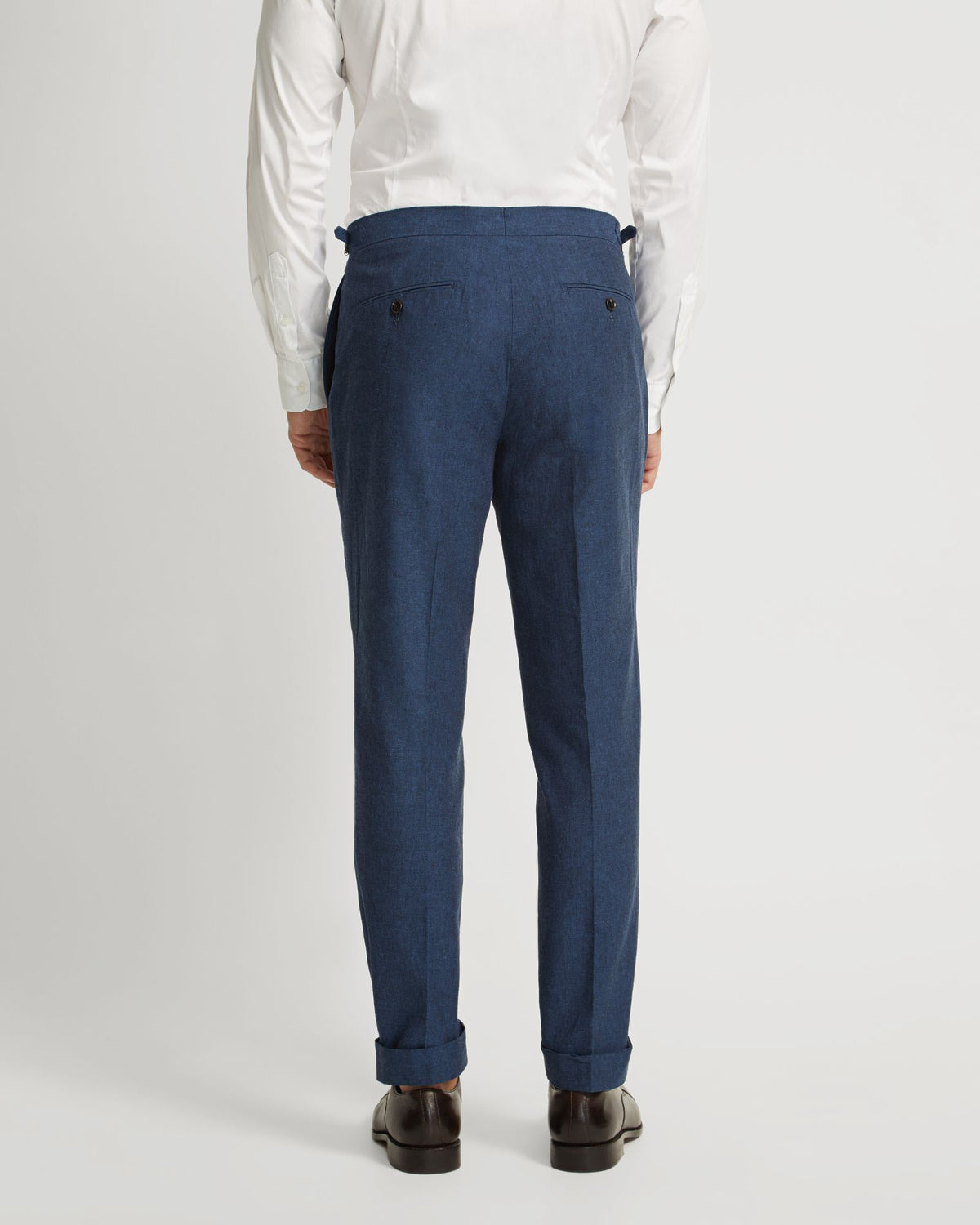 BYRON LINEN BLEND CUFFED TROUSERS MENS TROUSERS