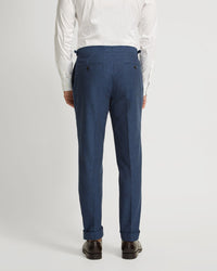 BYRON LINEN BLEND CUFFED TROUSERS MENS TROUSERS