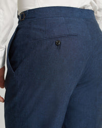 BYRON LINEN BLEND CUFFED TROUSERS MENS TROUSERS