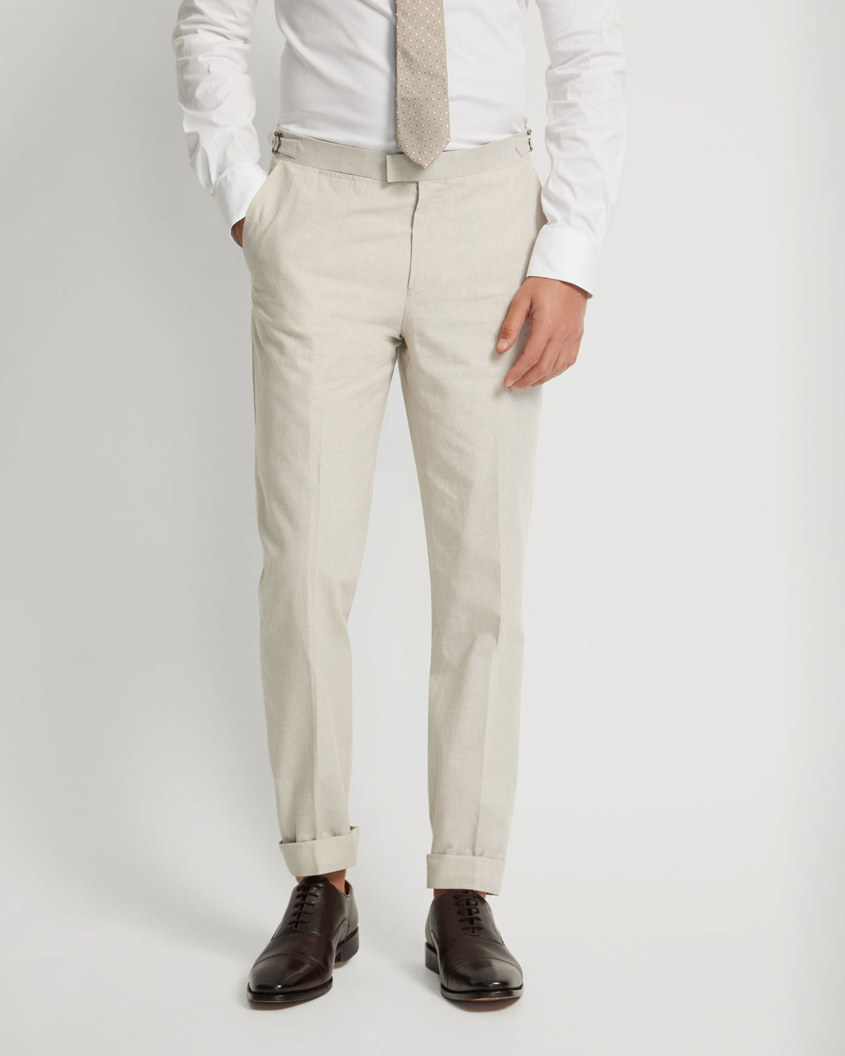 Byron Linen Blend Cuffed Trousers