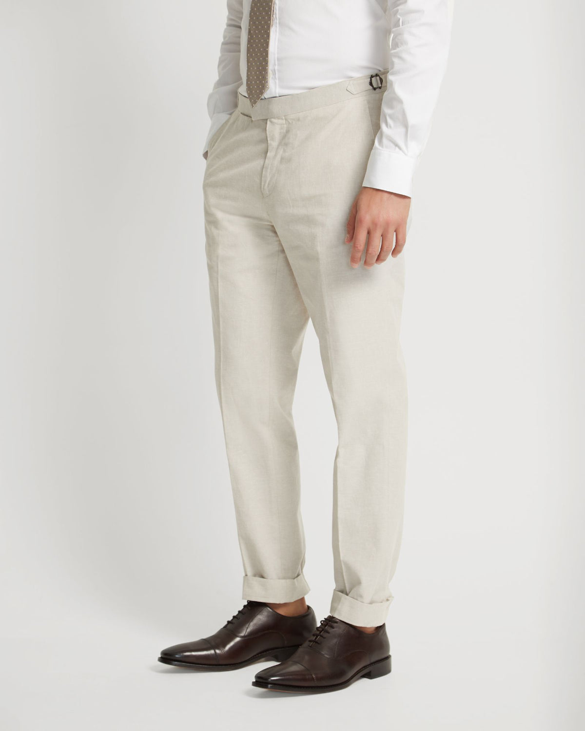 Byron Linen Blend Cuffed Trousers