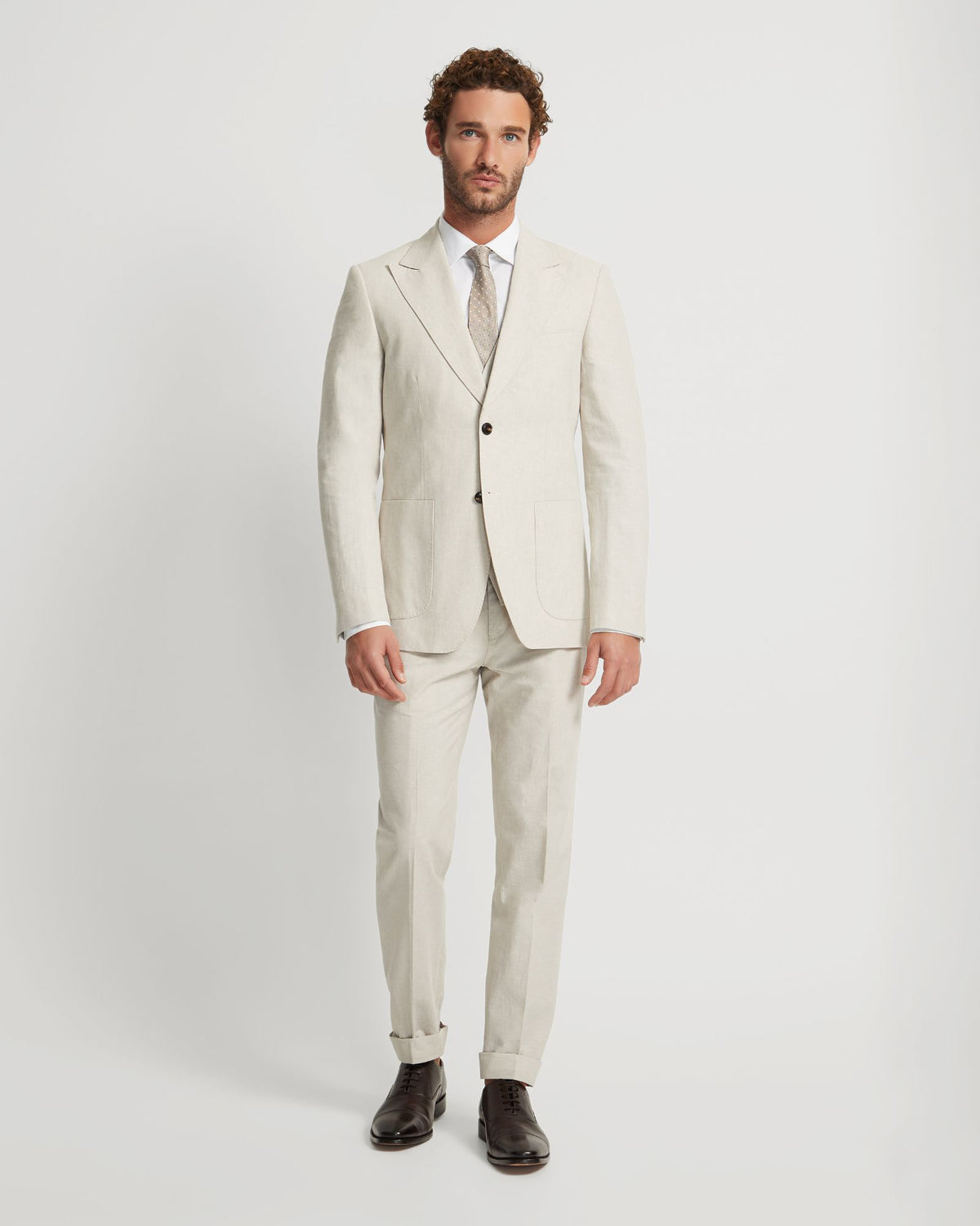 Byron Linen Blend Cuffed Trousers