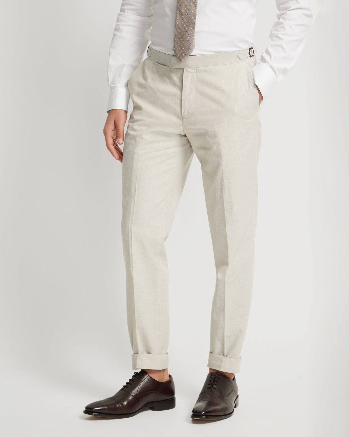 Byron Linen Blend Cuffed Trousers