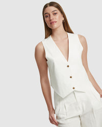 VIENNA LINEN WAISTCOAT - AVAILABLE ~ 1-2 weeks WOMENS PANTS