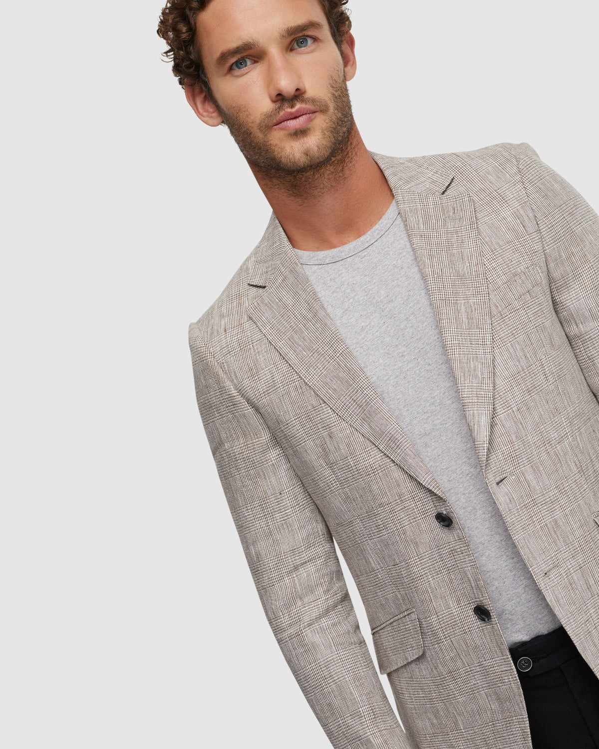 BLAKE LINEN CHECK BLAZER - AVAILABLE ~ 1-2 weeks MENS JACKETS AND COATS