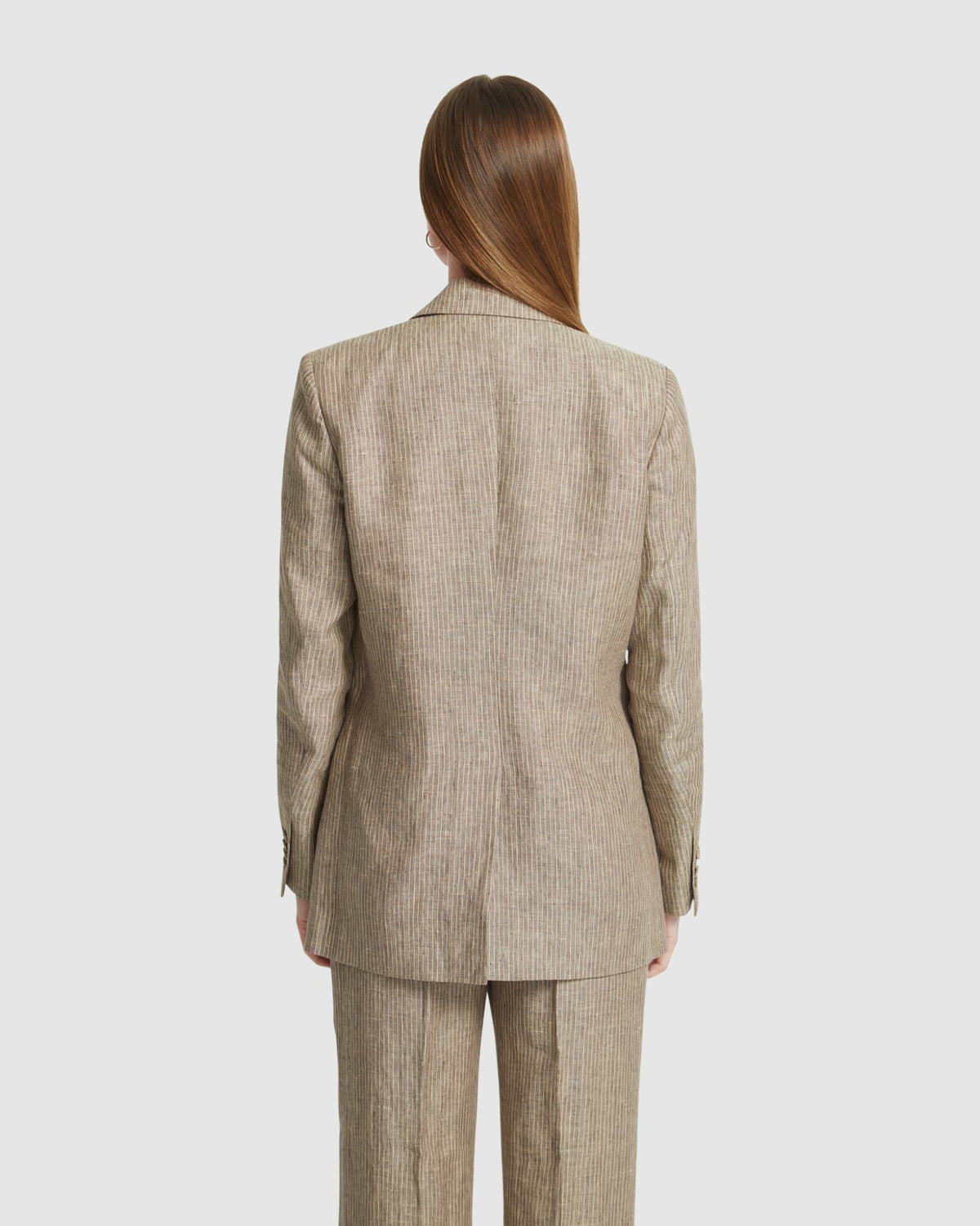 WILLOW LINEN PINSTRIPE JACKET WOMENS SUITS JKTS COATS