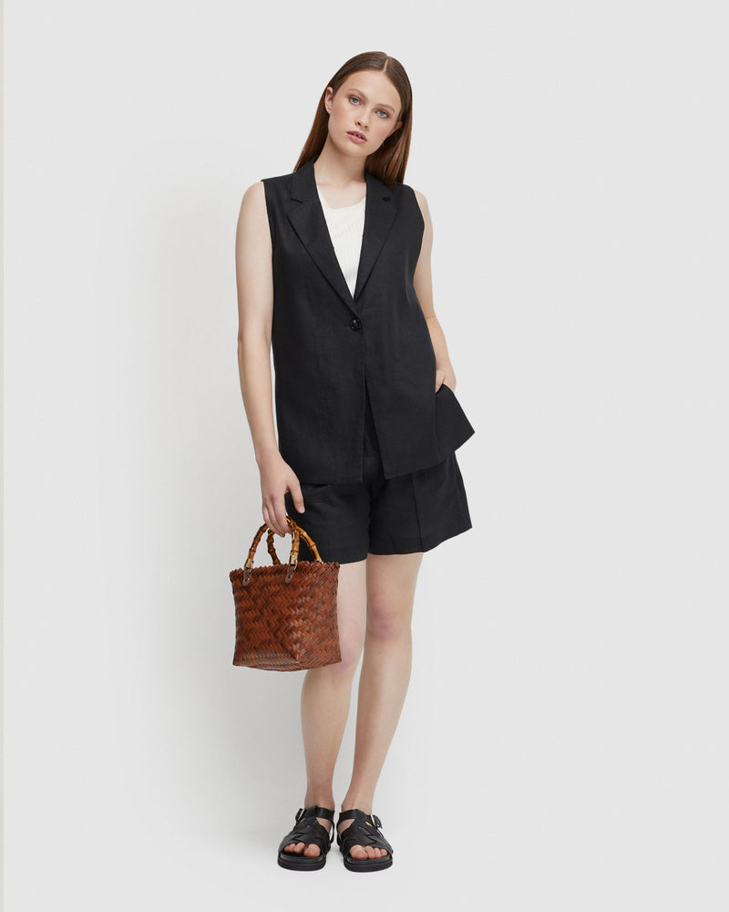 SCARLET LINEN WAISTCOAT WOMENS SUITS JKTS COATS