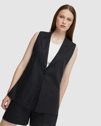 SCARLET LINEN WAISTCOAT WOMENS SUITS JKTS COATS