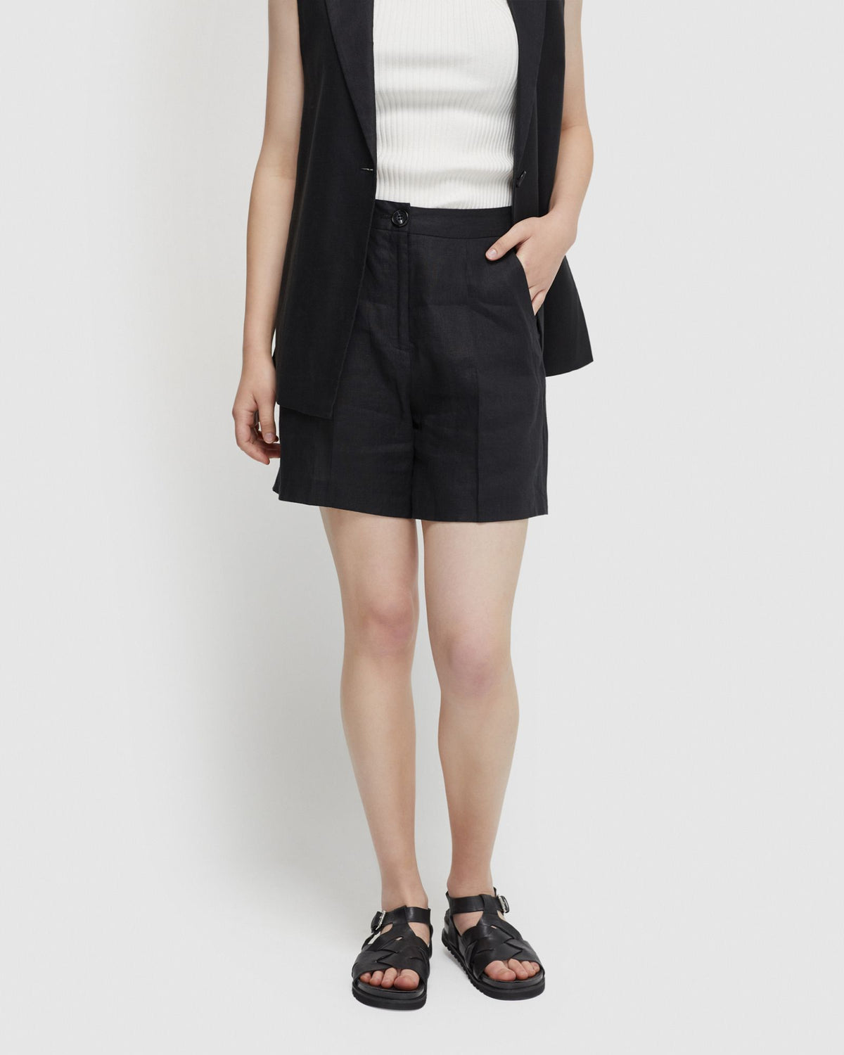 SASHA LINEN SHORTS WOMENS PANTS