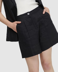 SASHA LINEN SHORTS WOMENS PANTS