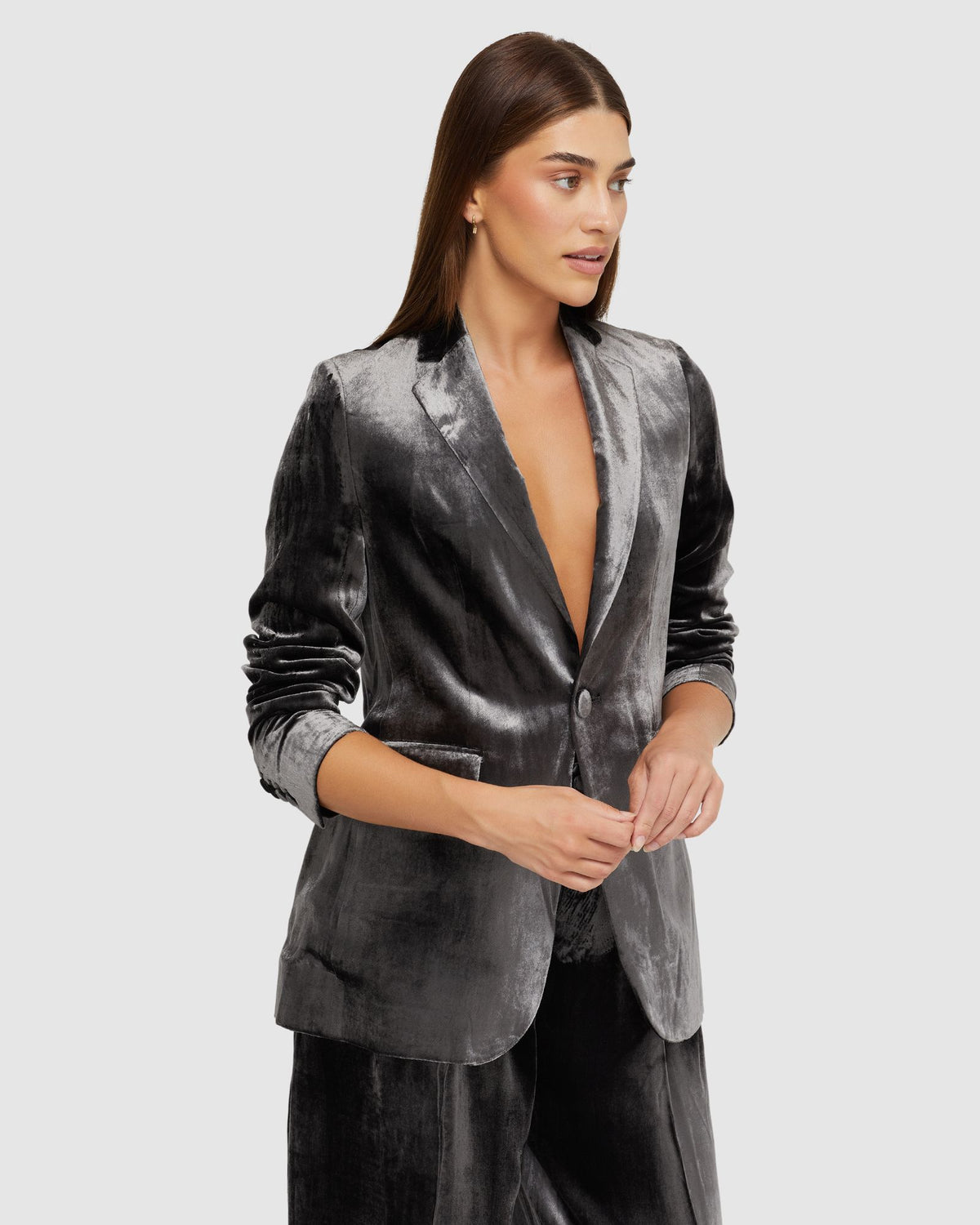 LOLA SILKY VELVET JACKET WOMENS SUITS JKTS COATS