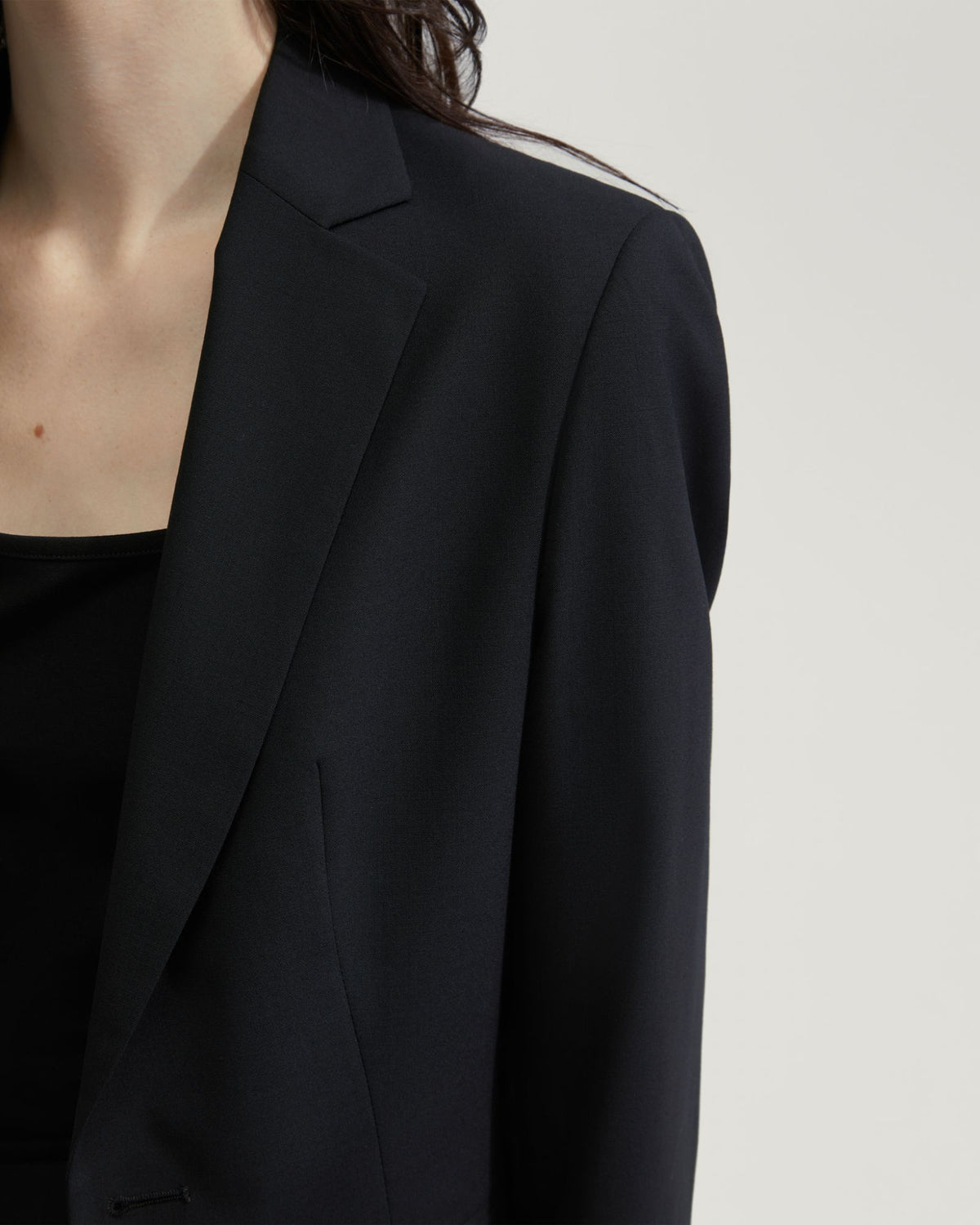 EBONY WOOL STRETCH SUIT JACKET WOMENS SUITS JKTS COATS