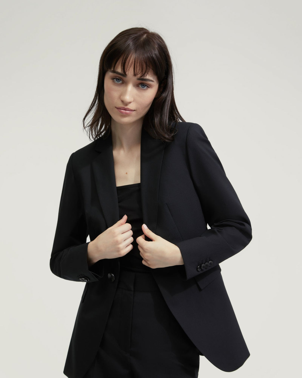 EBONY WOOL STRETCH SUIT JACKET WOMENS SUITS JKTS COATS