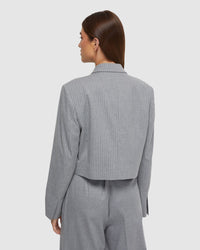 ELLIS PINSTRIPE SUIT JACKET WOMENS SUITS JKTS COATS