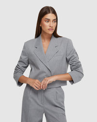 ELLIS PINSTRIPE SUIT JACKET WOMENS SUITS JKTS COATS