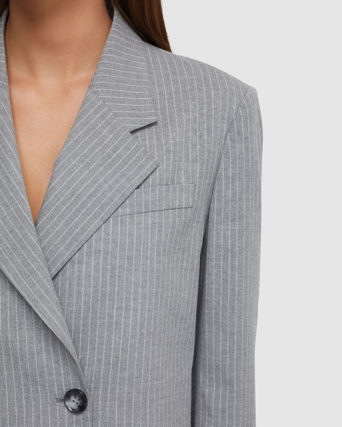 ELLIS PINSTRIPE SUIT JACKET WOMENS SUITS JKTS COATS