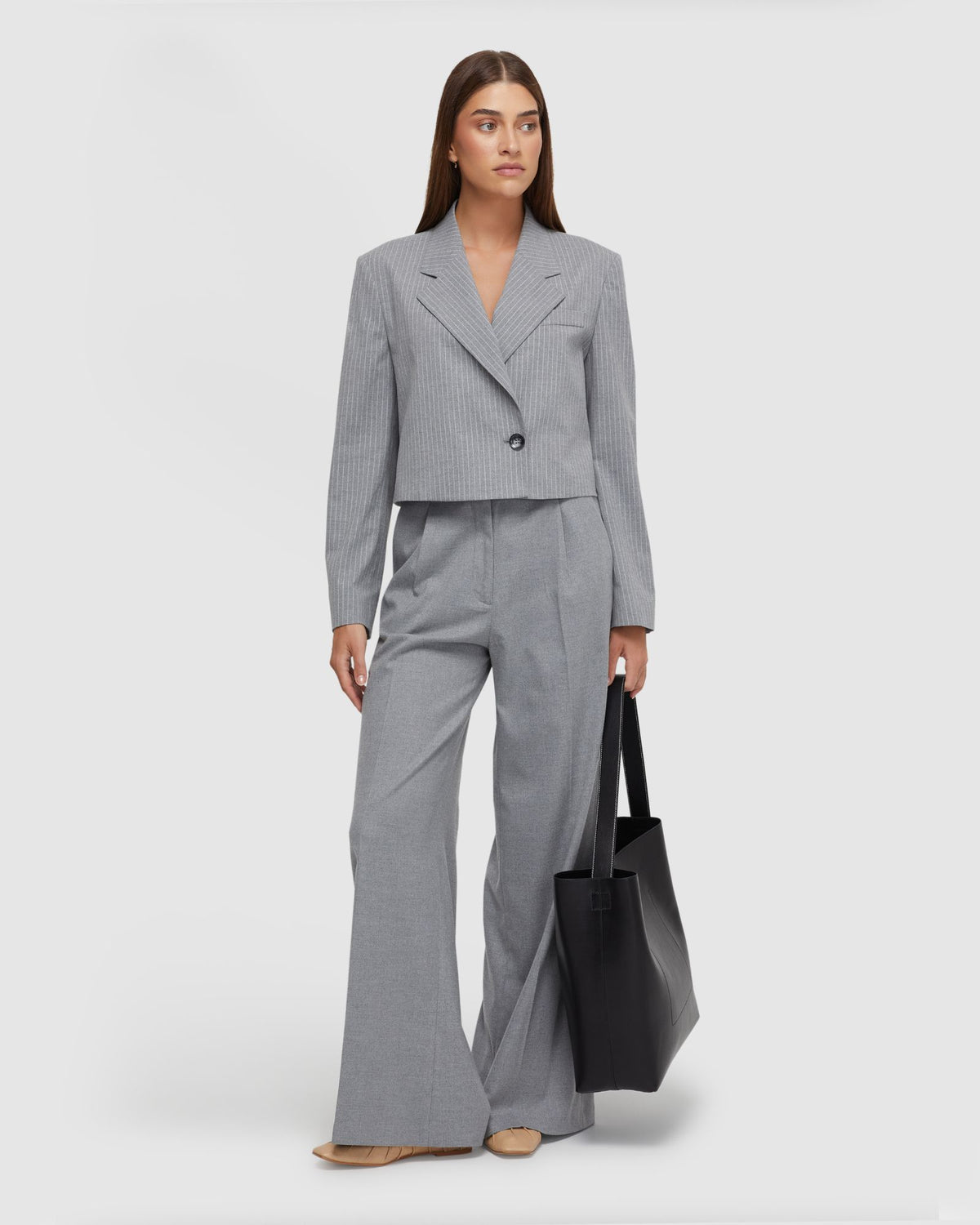 LYDIA PINSTRIPE SUIT TROUSERS WOMENS PANTS