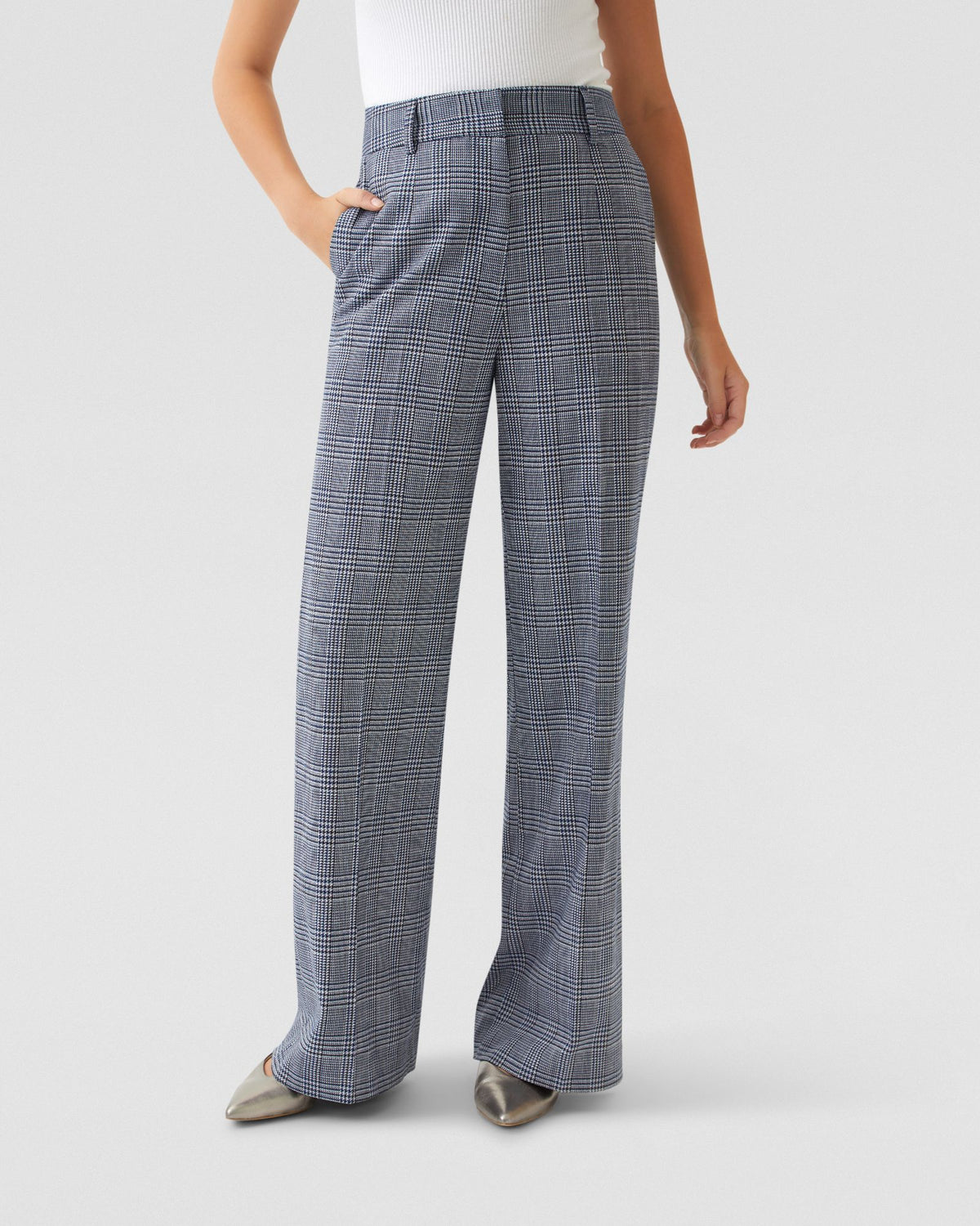 LYDIA ECO CHECKED SUIT PANTS WOMENS SUITS JKTS COATS