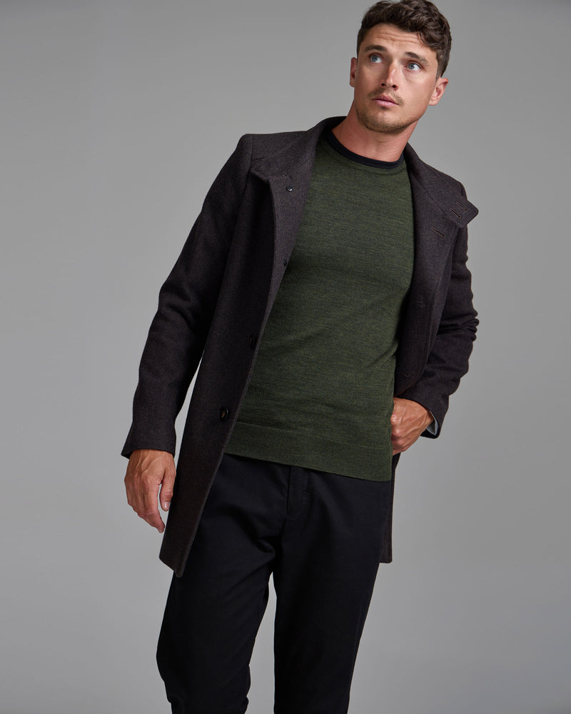 Dunbar Herringbone Wool Coat MENS JACKETS AND COATS