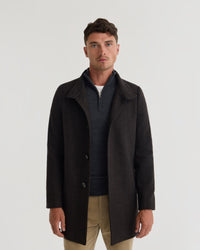 Dunbar Herringbone Wool Coat MENS JACKETS AND COATS