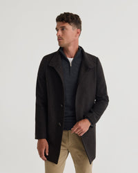 Dunbar Herringbone Wool Coat MENS JACKETS AND COATS